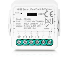 GISE išmanusis dvigubos relės modulis (ne N) Zigbee | Tuya | GDS-ZB-NN