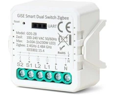 GISE išmanusis dvigubos relės modulis (ne N) Zigbee | Tuya | GDS-ZB-NN
