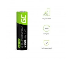 Green Cell AKUMULATORKI Žalias Cell 4x AA HR6 2600mAh GR01