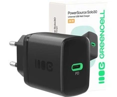 Green Cell Žalias Cell Greencell PowerSource Solo30 įkroviklis USB C juodas maitinimo adapteris 30 W maitinimo tiekimas