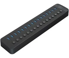 USB ŠAKOTĖLIS Orico aktyvus šakotuvas 16xUSB-A 5Gbps BC 1.2 78W juodas