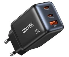 Unitek GAN 2xUSB-A, USB-C, PD 3.0, 65W mains charger