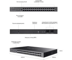 Šakotuvas TP-Link 32-PORT 10GE SFP+ L2+ SWITCH - MANAGED 32X 10G SFP+ SLOTS