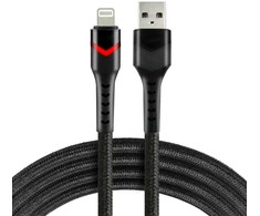 KABELIS USB-A / Lightning Apple iPhone LED RGB everActive CBB-1IBR 100cm 2,4A