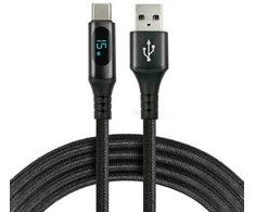 USB-A / USB-C LCD KABELIS everActive CBB-1CBL 100cm 3A