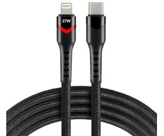 KABELIS USB-C / Lightning Apple iPhone LED RGB everActive CBB-1CIR 100cm PD 27W