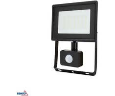 Kafler 30W LED prožektorius KASTEL, juodas, 4000K, IP65, su judesio davikliu