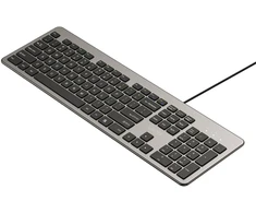 Klaviatūra su laidu Unitek SlimTap USB-A, pilka