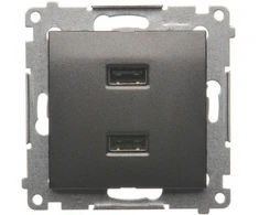 Kontakt Simon Įkroviklis 2XUSB 2.1A,5V ANTRACYT SIMON5