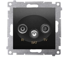 Kontakt-Simon Simon 54 R-TV-SAT praėjimo antenos lizdas (modulis) matinė juoda DASP.01/49
