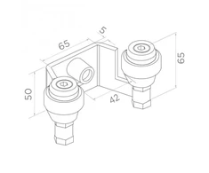 Laikiklis PSG 60.022.9005 42mm viršus stumdomiems vartams (2 ritinėliai) spalva juoda RAL9005
