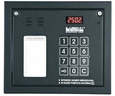 Laskomex CP-2502NR juodas garso skydelis su mini nuomininkų sąrašu ir RFID raktų skaitytuvu
