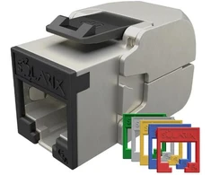 Solarix Samořezný Keystone CAT6A STP SXKJ-10G-STP-RAL-SA, RAL FIT modulis, GROUND LOCK, komponento lygis 4PPoE
