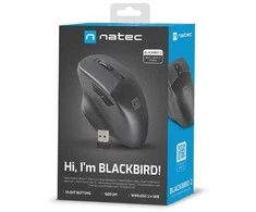 Natec Pelė, BlackBird 2, Silent, Wireless, 1600 DPI, Optinė, Juodas | Natec | Pelė | Optinė | Wireless | Juodas/Gray