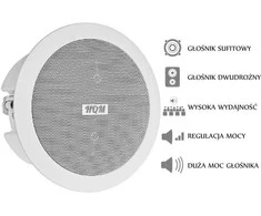 Kompiuterio kolonėlės Carruzzo CEILING SPEAKER PA HQM-SOZ1625 16W 100V Baltas