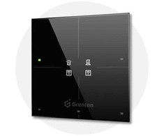 GRENTON SMART PANEL/ 4 TOUCH AREA/ OLED DISPLAY/ TF-BUS/ Juodas GLASS FRONT