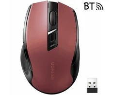 Optinė belaidė pelė Ugreen MU006 USB 2,4 GHz / Bluetooth 5.0 4000 DPI – raudona