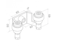 PSG 60.023 60 mm viršutinė rankena stumdomiems vartams (2 ritinėliai)
