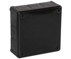 Tuščia ant paviršiaus montuojama dėžutė su 12 įvadų VIPLAST VP-51 Juodas IP55 118x118x46mm 051-05