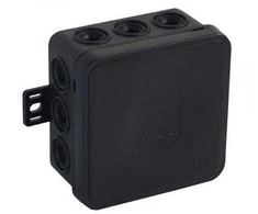 Tuščia ant paviršiaus montuojama dėžutė su 12 įvadų VIPLAST V5 click Juodas IP54 75x75x41mm 035-05