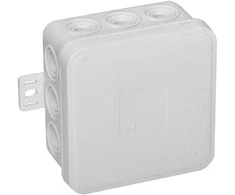 Tuščia ant paviršiaus montuojama dėžutė su 12 įvadų VIPLAST V5 click Baltas IP54 75x75x41mm 035-01