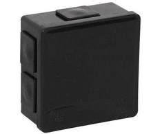 Tuščia ant paviršiaus montuojama dėžutė su 6 įvadais VIPLAST VP-02 click Juodas IP55 86x86x40mm 002-05