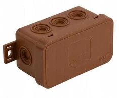Tuščia ant paviršiaus montuojama dėžutė su 8 įvadais VIPLAST V8 click RUDA IP54 80x45x41mm 038-02