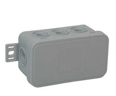 Tuščia ant paviršiaus montuojama dėžutė su 8 įvadais VIPLAST V8 click Pilkas IP54 80x45x41mm 038-03