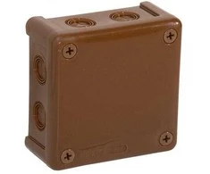 Tuščia ant paviršiaus montuojama dėžutė su 8 įvadais VIPLAST VP-42 RUDA IP55 98x98x42mm 042-02