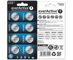 Rinkinys 8 baterijos 3,0 V 4x CR2032 2x CR2025 2x CR2016 everActive