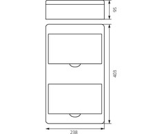 Elektro Plast 7.4 Moduliniai skirstomieji įrenginiai 2x8 paviršiuje montuojami IP40 RN-16 Wave 7.4