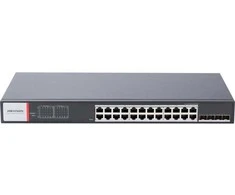 Šakotuvas Hikvision DS-3T1528HP-SI-24P4F/Be maitinimo