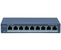 Šakotuvas 9 prievadų, 8 PoE prievadų komutatorius Hikvision DS-3E1309P-EI(B)