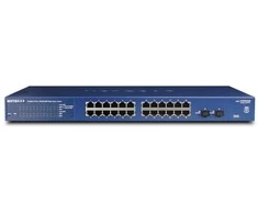 Šakotuvas NETGEAR GS724T 24 prievadų Gigabit Smart Switch 2x kombinuotas vario / SFP prievadų įžvalga nuotolinis / debesies valdymas