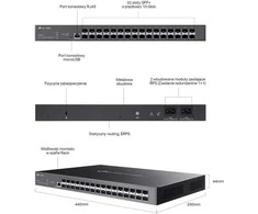 Šakotuvas TP-Link 32-PORT 10GE SFP+ L2+ SWITCH - MANAGED 32X 10G SFP+ SLOTS