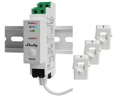„Shelly PRO 3EM 120A“ 3 padėčių elektros energijos skaitiklis su „WiFi“ / „Bluetooth“ / „Matter“ ryšiu