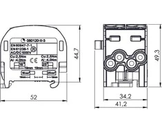 Simet 81505002 Al/Cu paskirstymo blokas SCB 25-2 (80120) SIMBLOCK vienpolis 2x25mm2 pilkas 81505002