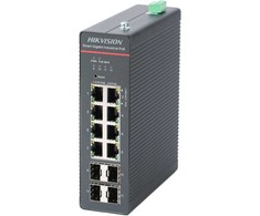 Šakotuvas PRAMONINIS SWITCH'AS POE DS-3T1512HP-SI-8P4FKIT(75W) 8 PRIEVADŲ SFP Hikvision