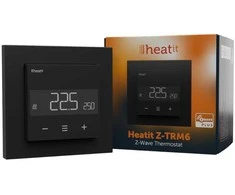 Termostatas Heatit Z-TRM6 juodas matinis Z-Wave termostatas 3600W 16A 868,4 Mhz