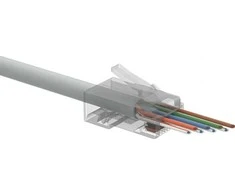Solarix Universal EASY jungtis RJ45 CAT5E UTP 8p8c laidui ir veidui / 100 vnt SXRJ45-5E-UTP-EASY