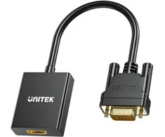 Unitek VGA į HDMI FullHD adapteris juodas 15cm