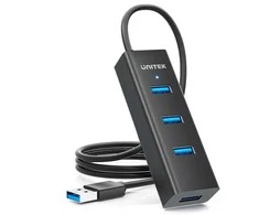 USB Adapteris - UNITEK Y-3089V01 4-Port USB 3.2 Gen 1 Juodas