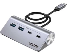 UNITEK ALIUMINIO USB-C ŠAKOTUVAS 2X USB-A 2X USB-C 5GBPS