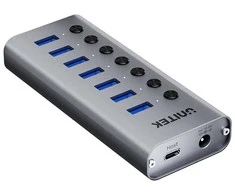 USB-A 3.0 5 Gbps šakotuvas su 7 viename jungikliu Unitek H1314A01-EU