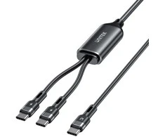 UNITEK USB-C 2-in-1 PD 100W silikoninis laidas 1,8 m