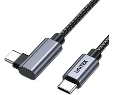Unitek Kabelis USB-C kampinis 90° PD100W 1m