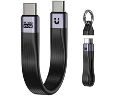 Unitek Kabelis USB-C w formie breloka | USB4 | 40 Gb/s | 240W PD 8K | 13 cm, juoda