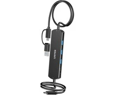 „Unitek KVM Hub“ 10 Gbps – perjungimas tarp 2 pagrindinių kompiuterių, 3 × USB-A