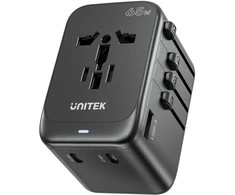 Unitek kelioninis adapteris EU/US/UK/AUS PD 65 W