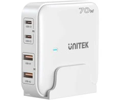 Unitek Įkroviklis stalinis kompiuteris GaN 70W 2xUSB-A 2xUSB-C
